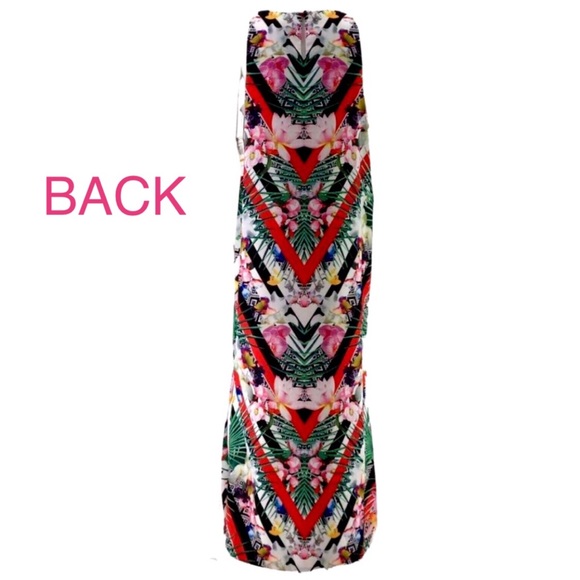 GIBSON LATIMER Tropical Print Maxi Dress, size IX - Picture 9 of 15